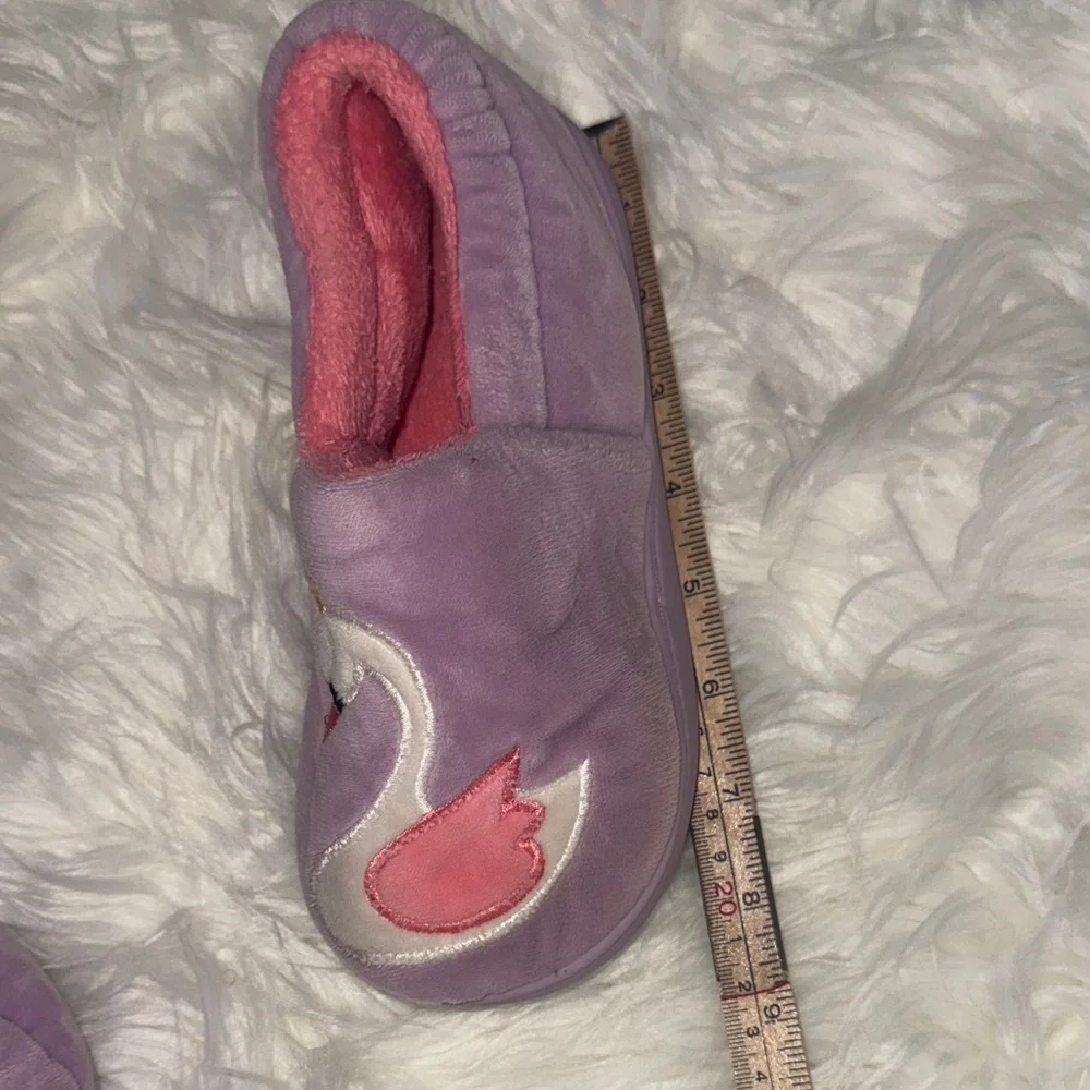 Purple and Pink Castle Swan Slippers